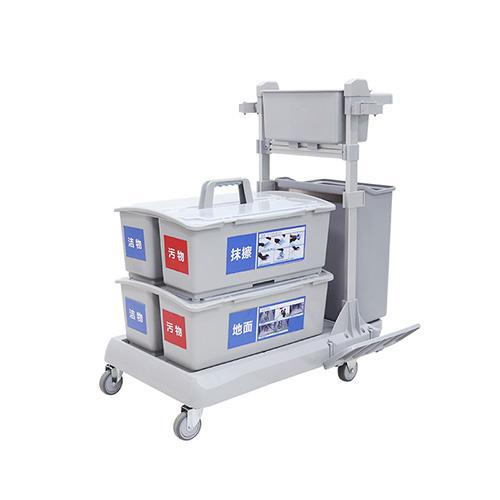 靈動型平推係統（tǒng）清潔車 配垃圾桶、2個含（hán）標貼雙格桶 JD G223