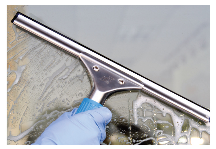 不（bú）鏽鋼玻（bō）璃刮（guā） 配黑（hēi）色硬膠條三叉型手柄