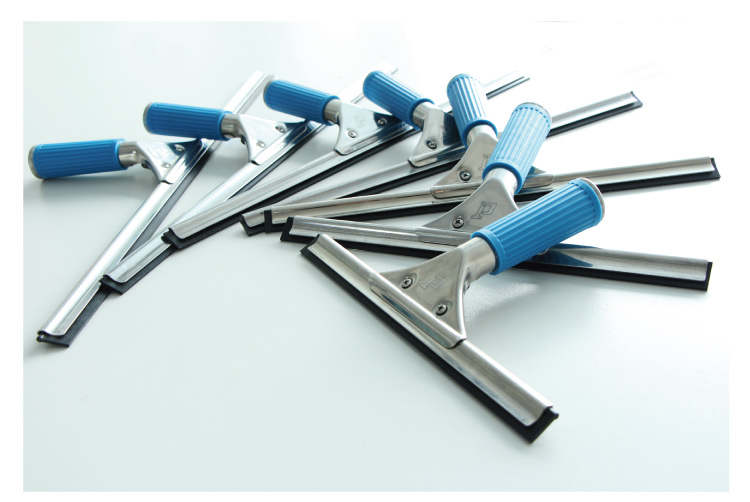 不（bú）鏽鋼玻璃刮 配黑色硬膠條三叉型手柄