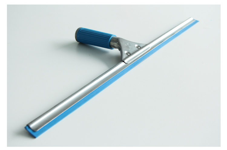 不鏽鋼玻璃刮 配藍色軟膠（jiāo）條三叉型手柄